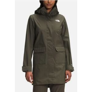 The North Face City Breeze Rain Parka II Dryvent Jacket Womens Medium Green